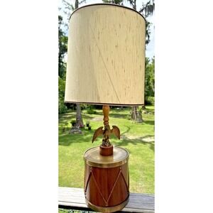 Large Vintage Eagle Table Lamp 31" Brass Wood Hollywood Regency Style USA